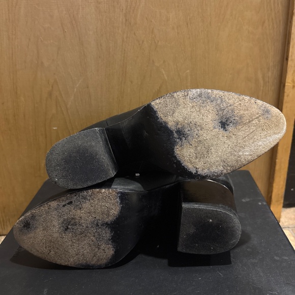 Black Alexander Wang Gabi Leather Boot w/ Cut Out Silver Heel, Size 37 - Picture 2 of 4